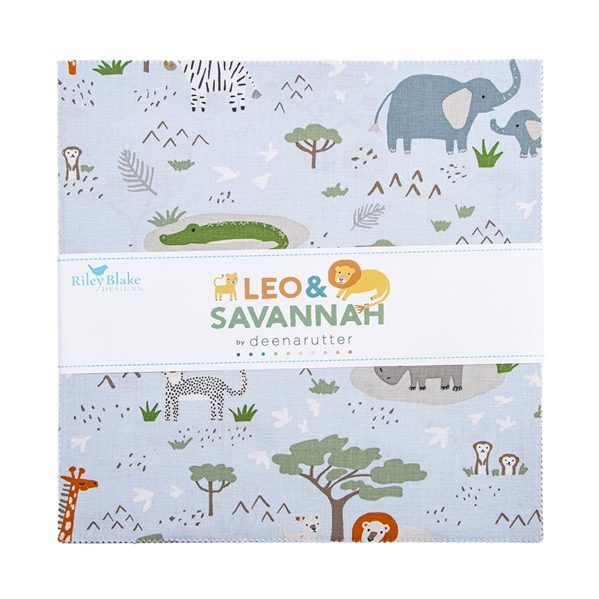 Leo and Savannah 10 inch Square Layer Cake precut quilt fabric by Deena Rutter for Riley Blake Designs