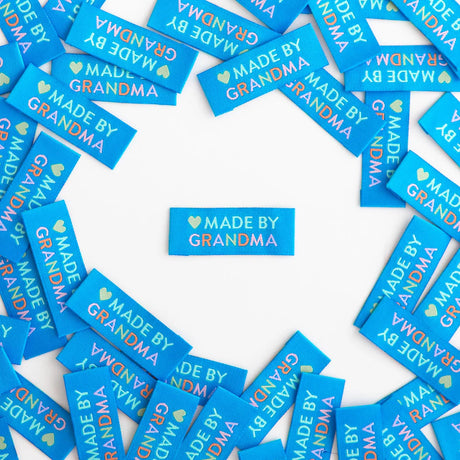 Blue Made by Grandma Woven Label Pack from Sarah Hearts