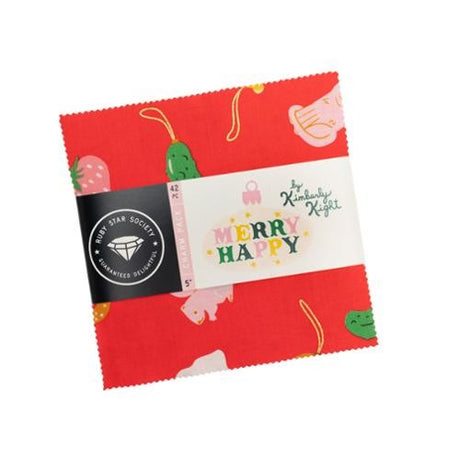 Merry Happy Charm Pack 5 inch squares 42 pieces by Kimberly Kight for Ruby Star Society Moda Fabrics RS3097PP