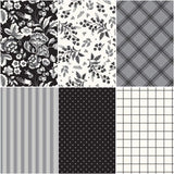 Midnight Meadow Black and White Jelly Roll - Riley Blake
