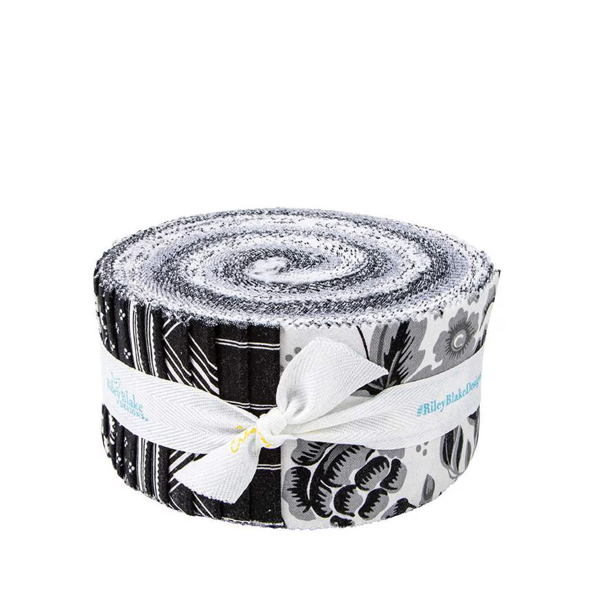 Midnight Meadow Black and White Jelly Roll - Riley Blake