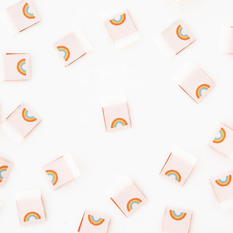 Mini Rainbow Quilt Tags - Sarah Hearts Label Pack of 8