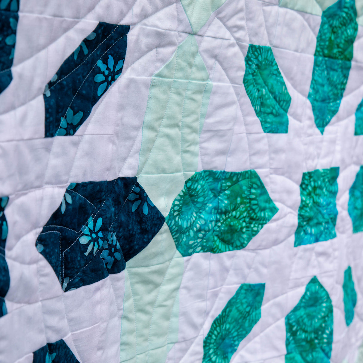 Kit de courtepointe à carreaux marocains – Batiks bleus