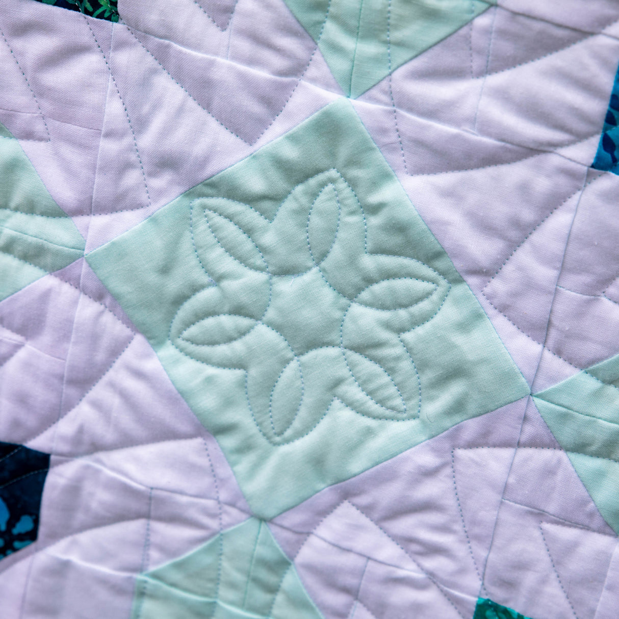 Kit de courtepointe à carreaux marocains – Batiks bleus