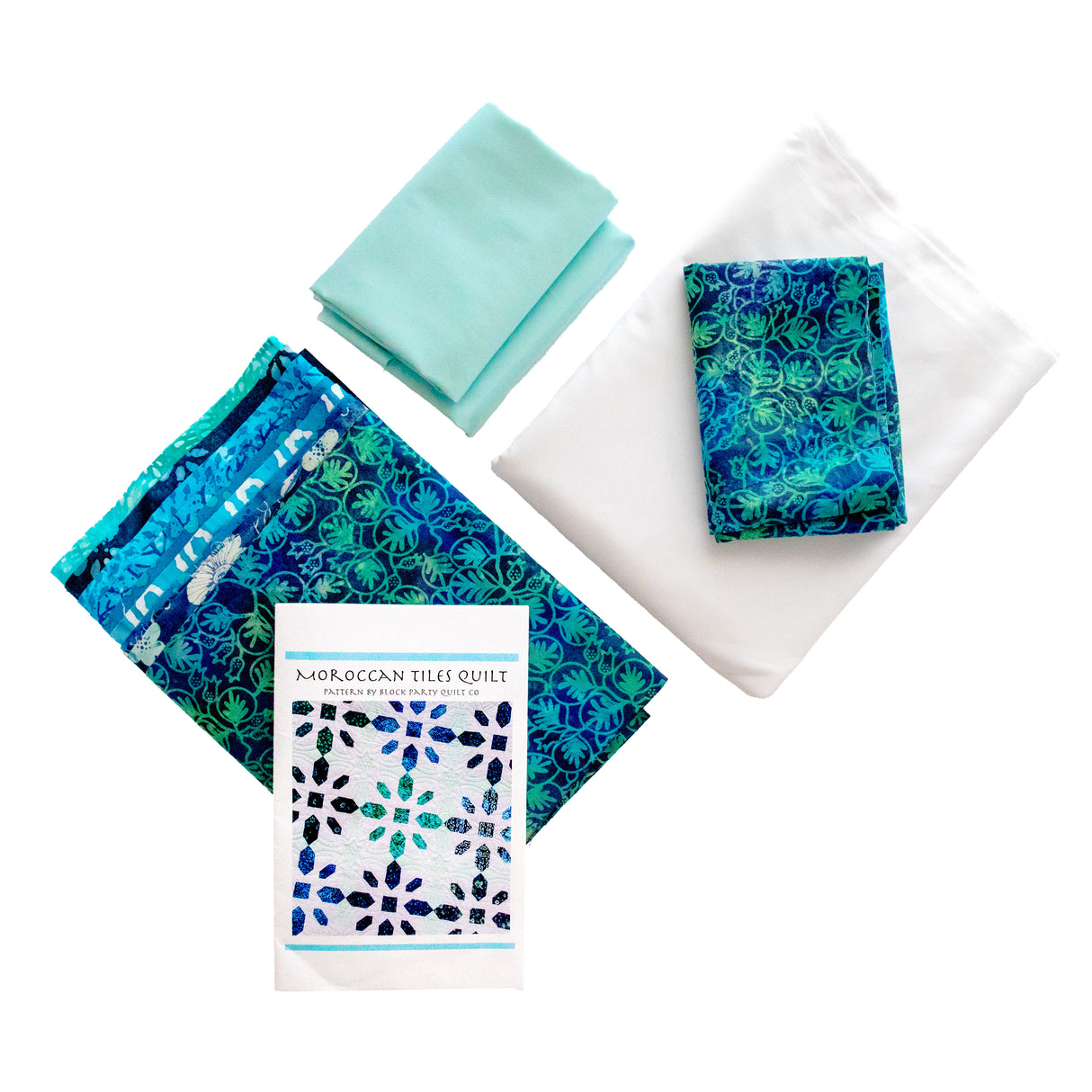 Kit de courtepointe à carreaux marocains – Batiks bleus
