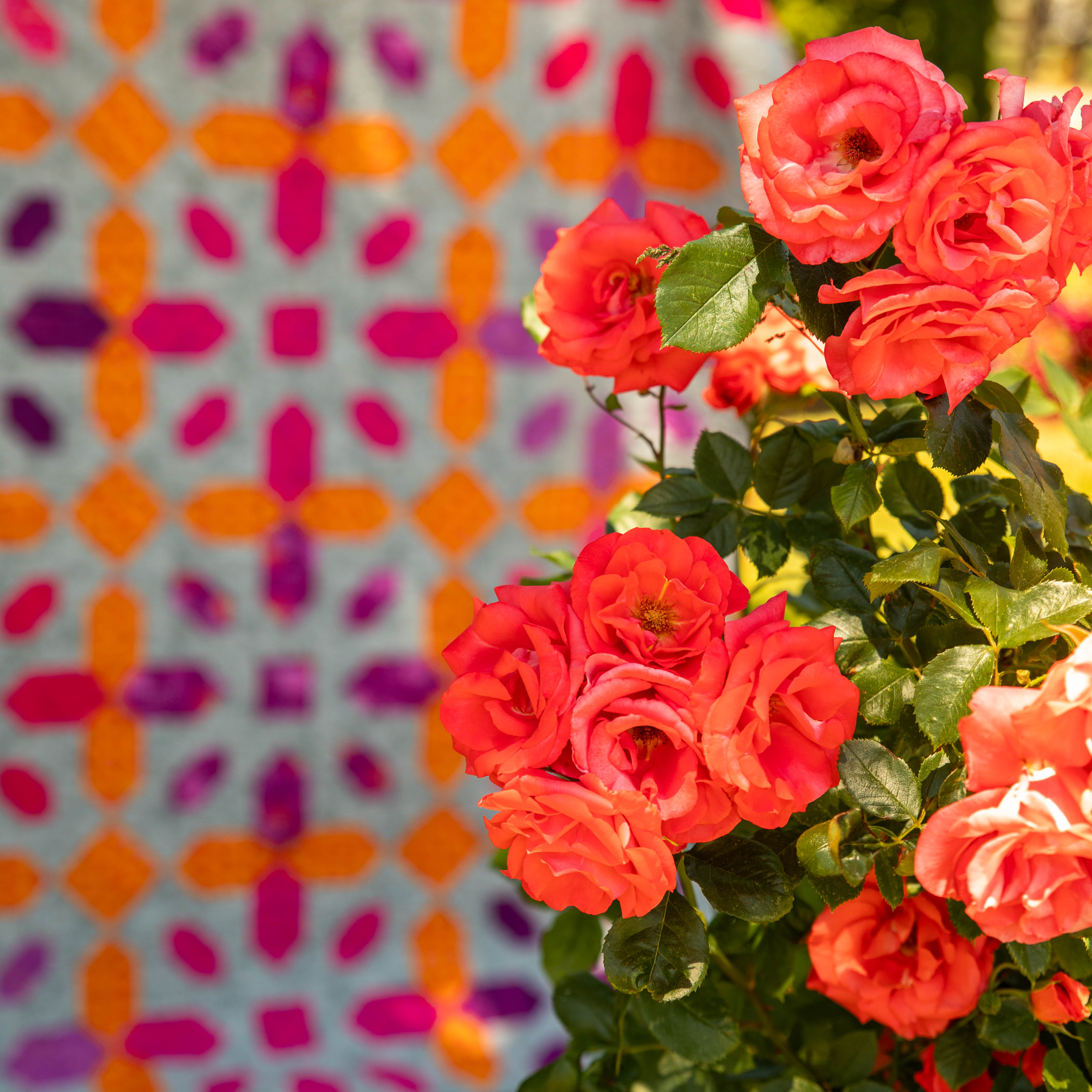 Kit de courtepointe à carreaux marocains - Rose et orange