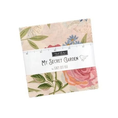 My Secret Garden Charm Pack 5 inch squares 42 pieces by Stacy Iest Hsu for Moda Fabrics 20980PP floral botanical romantic