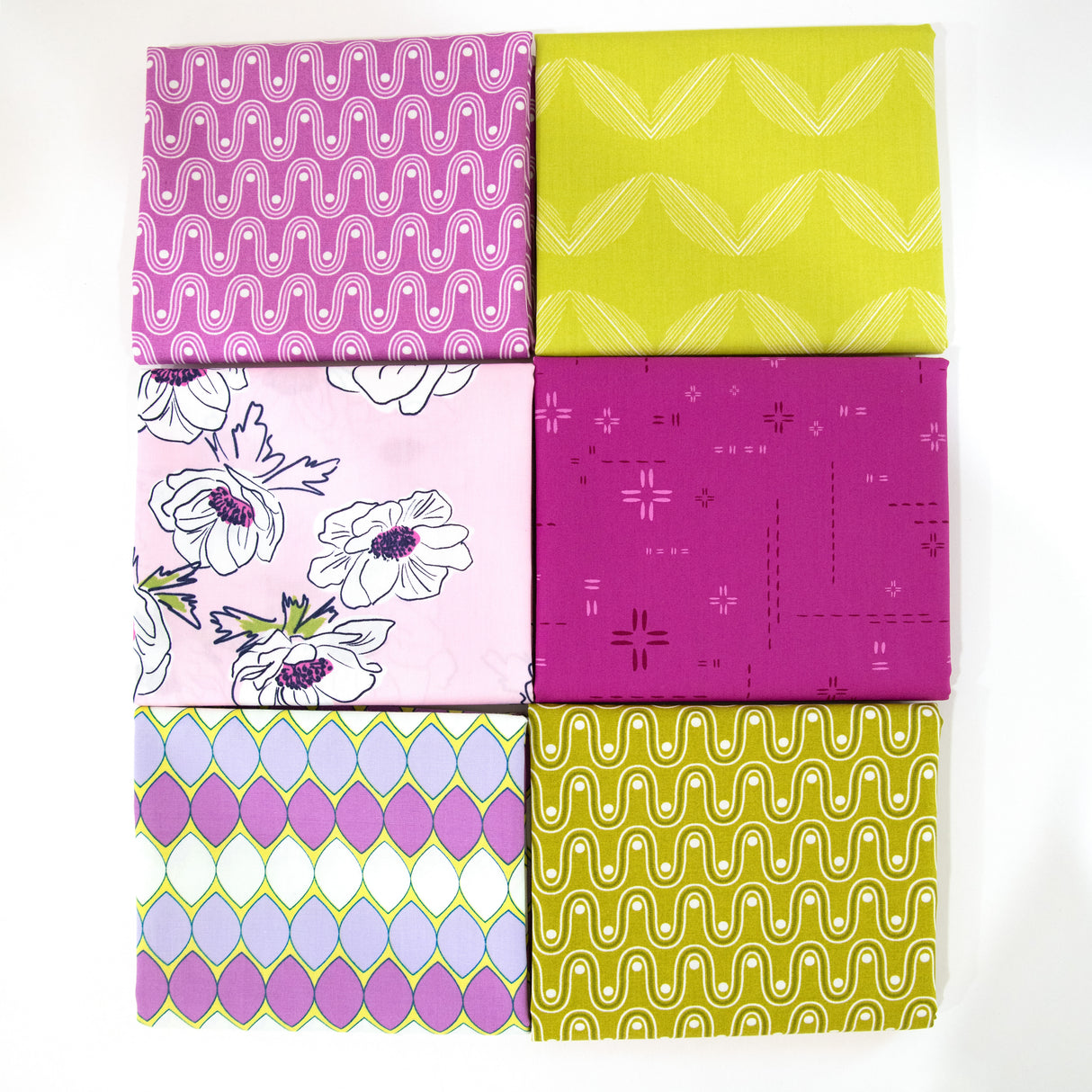 Purple and Lime Curated Fabric Bundle