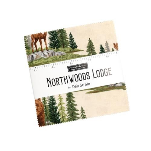 Northwoods Lodge Charm Pack 5 inch squares 42 pieces by Deb Strain for Moda Fabrics 56190PP woodland lodge rustic