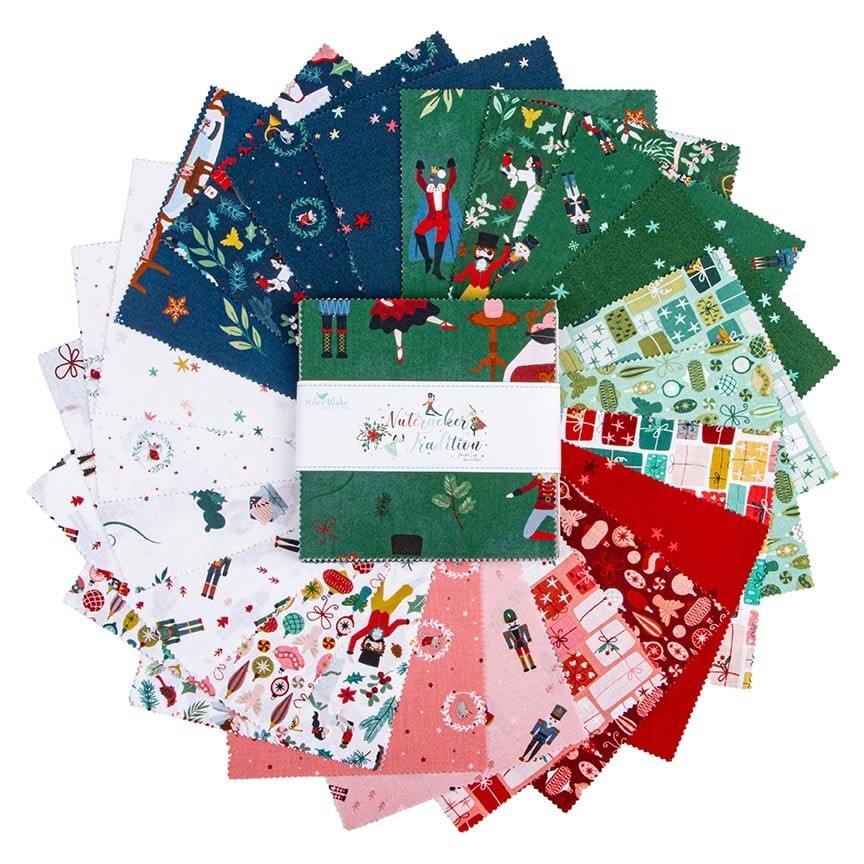 Nutcracker Tradition 5 inch charm pack 42 pieces Jennifer Long Riley Blake Designs holiday Nutcracker
