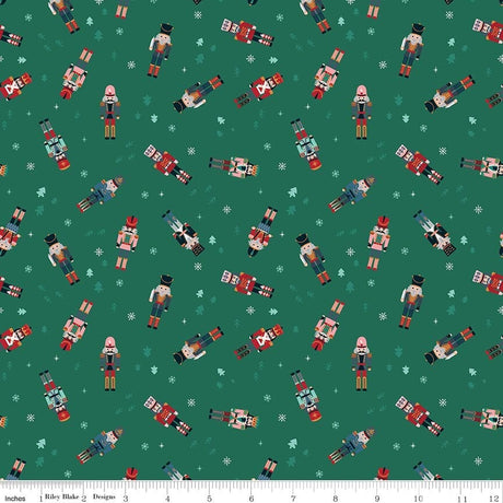 Nutcracker Tradition Nutcracker Toss Pine fabric by Jennifer Long for Riley Blake Designs by the yard CD17672-PINE green holiday
