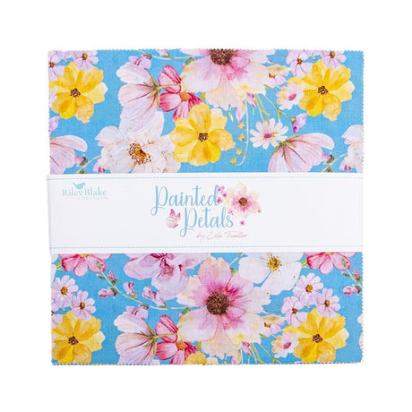 Painted Petals 10 inch Square Layer Cake precut quilt fabric by Lila Tueller for Riley Blake Designs 10-17590-42