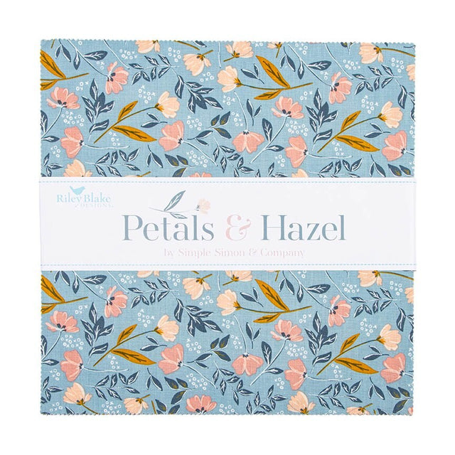 Petals and Hazel 10 inch Stacker layer cake 42 pieces by Simple Simon and Company for Riley Blake Designs 10-18220-42 floral cottage whimsical