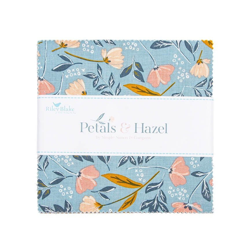 Petals and Hazel 5 inch Stacker charm pack 42 pieces by Simple Simon and Company for Riley Blake Designs 5-18220-42 floral cottage whimsical