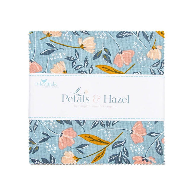 Petals and Hazel 5 inch Stacker charm pack 42 pieces by Simple Simon and Company for Riley Blake Designs 5-18220-42 floral cottage whimsical