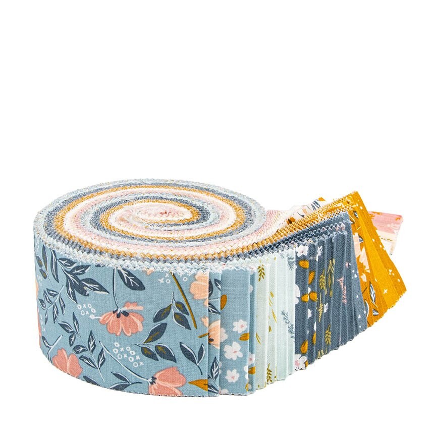 Petals and Hazel Rolie Polie strips detail Simple Simon and Company Riley Blake Designs sweet floral garden