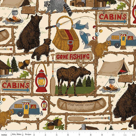 Pine Grove 5 inch square pack Riley Blake Camping Fabric