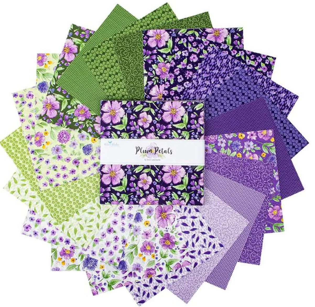 Plum Petals purple and green 10 inch square pack