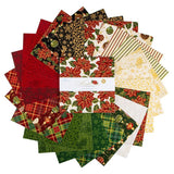 Poinsettias at Christmas 10 inch layer cake 42 pieces Jennifer Bosworth Riley Blake Designs holiday poinsettia