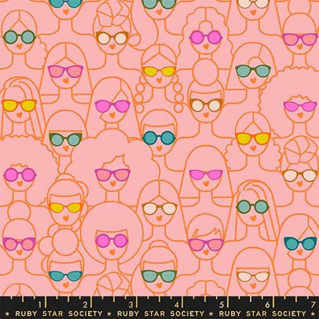 Poolside Too Balmy fabric by Ruby Star Society for Moda Fabrics by the yard RS5202 13 pink ladies retro kitsch novelty