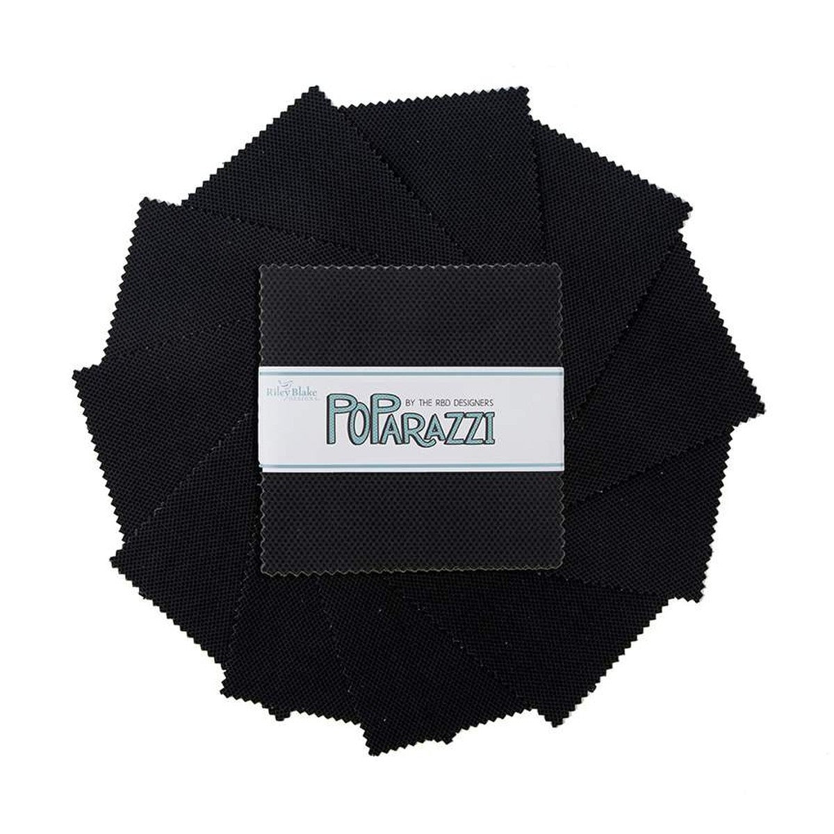 POParazzi Black 5 Inch Stacker quilting cotton squares by Riley Blake Designs