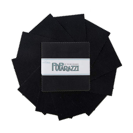 POParazzi Black 5 Inch Stacker quilting cotton squares by Riley Blake Designs