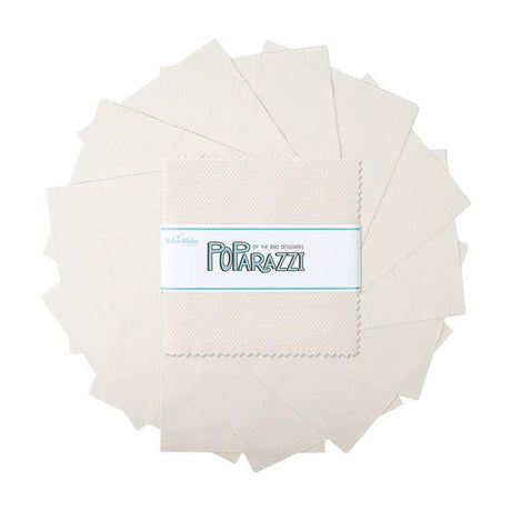 POParazzi Cream 5 Inch Stacker quilting cotton squares by Riley Blake Designs