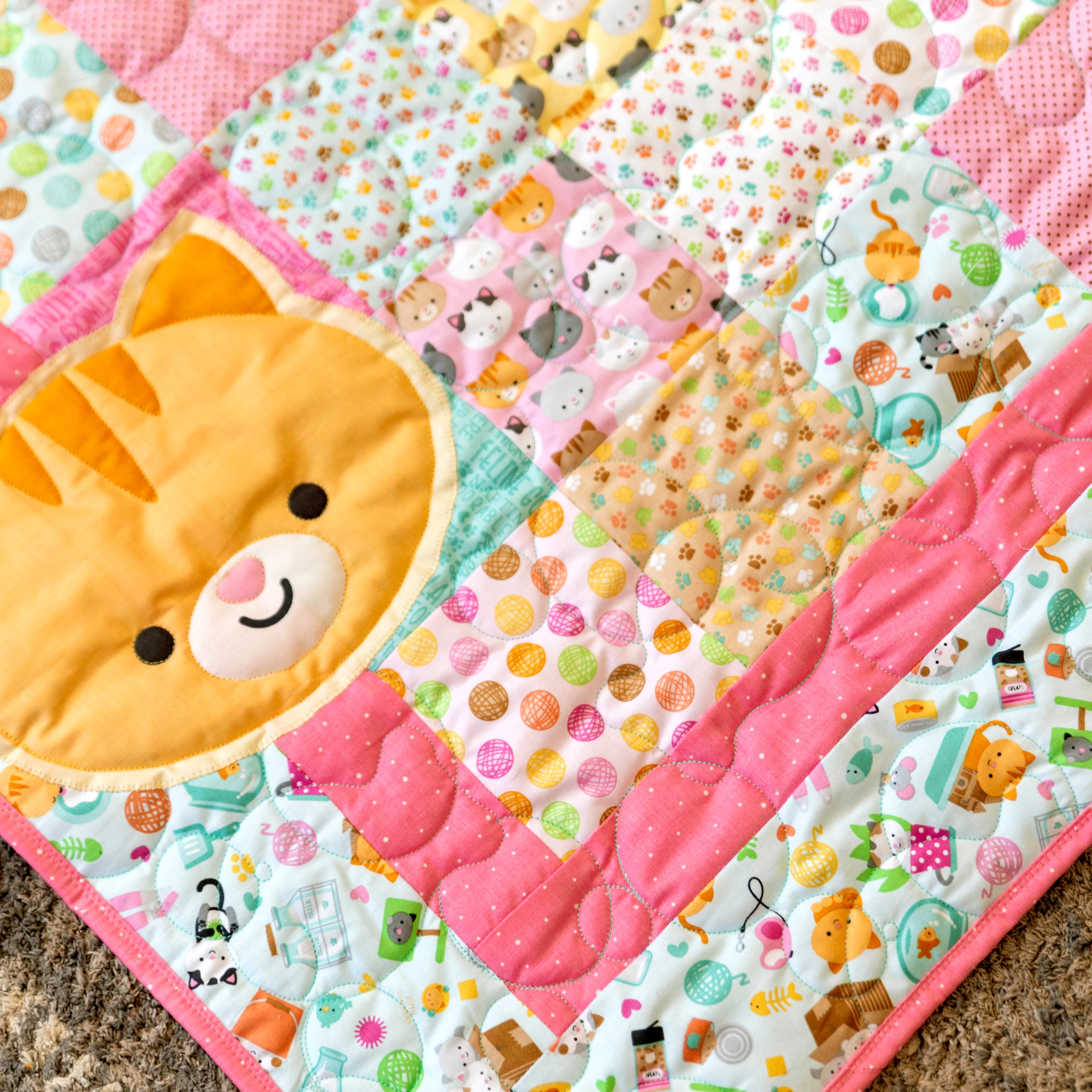 Pretty Kitties Quilt Kit with Video Tutorial