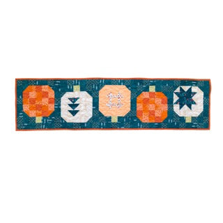 Limited Edition Navy Blue Pumpkin Table Runner Precut Quilt Kit