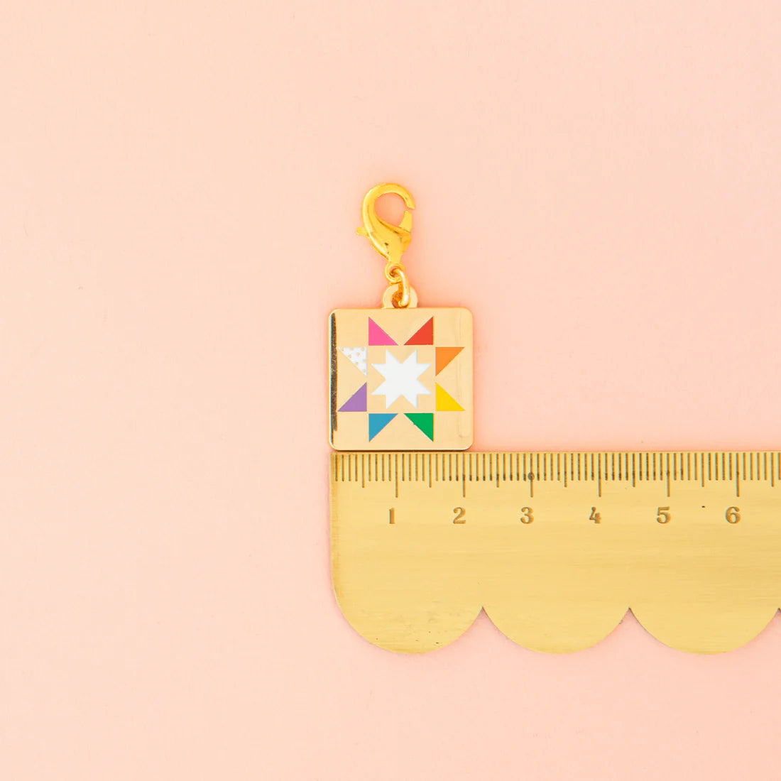 Rainbow Quilt Star Zipper Charm Sarah Hearts