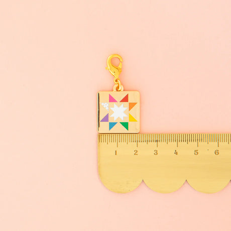 Rainbow Quilt Star Zipper Charm Sarah Hearts