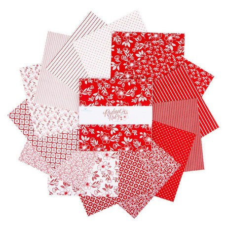 Radiant Ruby Red and White 10" square fabric pack