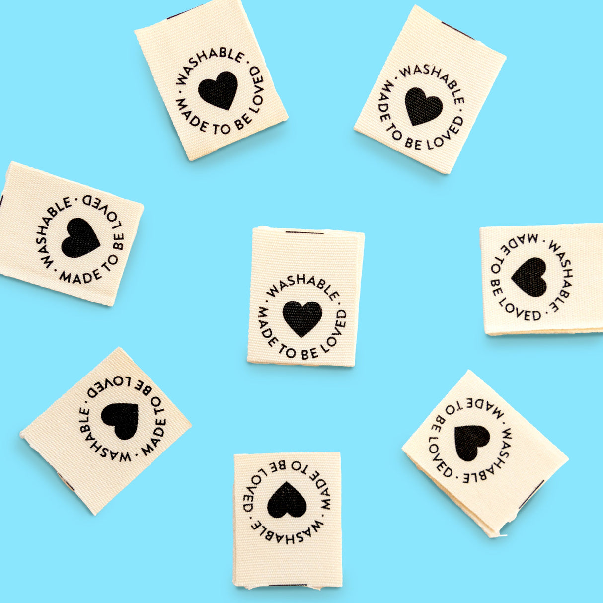 Étiquettes lavables à coudre « Fait pour être aimé » - Sarah Hearts