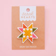Sawtooth Star Iron-On Patch by Sarah Hearts PA016 embroidered quilt block patch double star muted colors