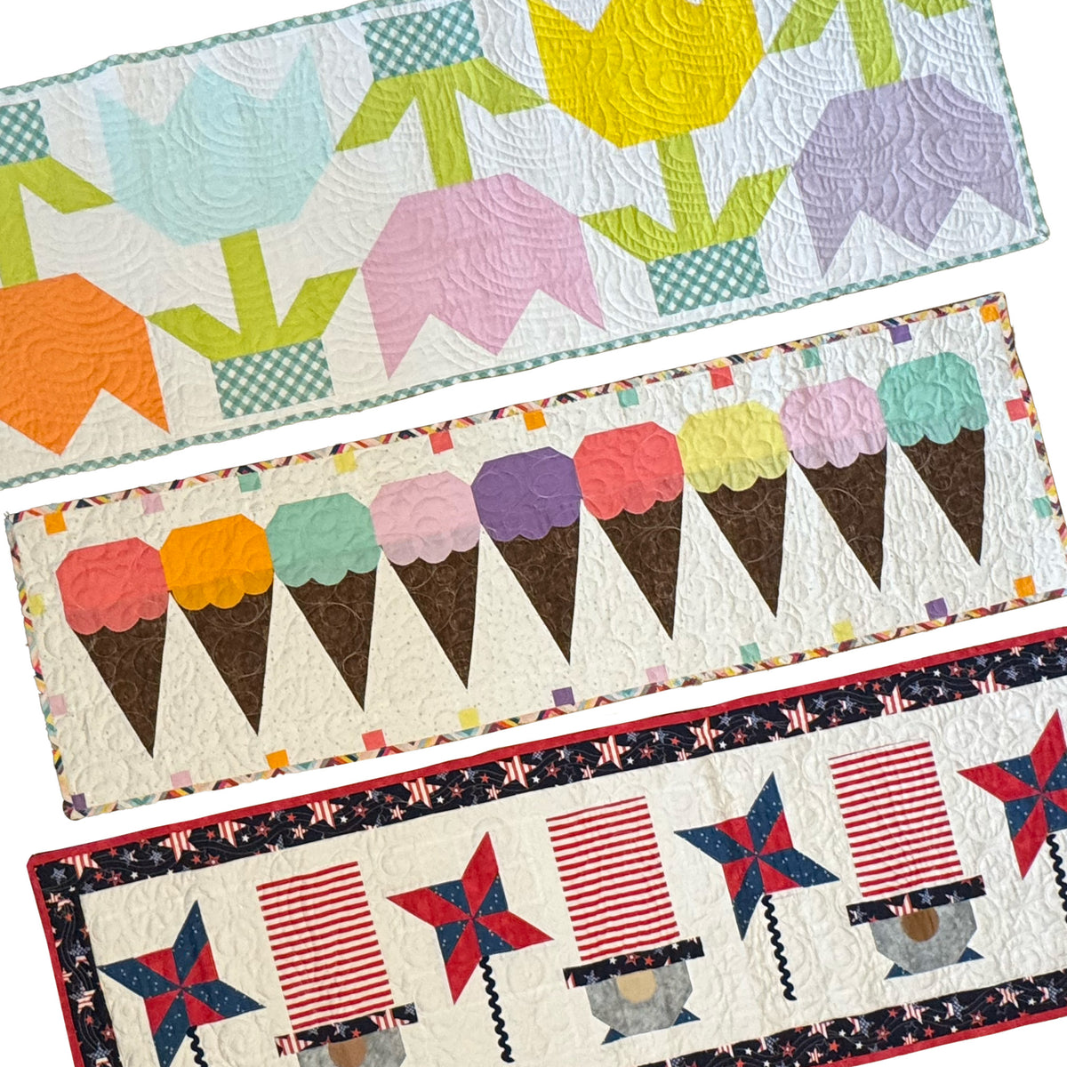 Spring Quilted Table Runner Kit Bundle - April, May, June – Block Party ...
