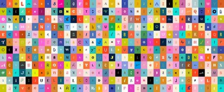 Selvedge Magic Letters Multi fabric by Ruby Star Society for Moda Fabrics by the yard RS5180 11 novelty text print