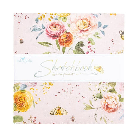 Sketchbook 10 inch Square Layer Cake precut quilt fabric by Lisa Audit for Riley Blake Designs 10-17520-42