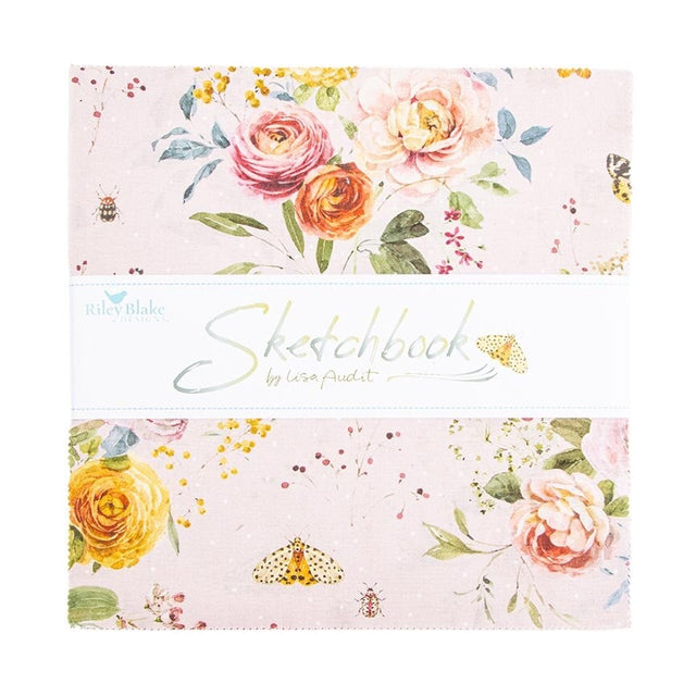 Sketchbook 10 inch Square Layer Cake precut quilt fabric by Lisa Audit for Riley Blake Designs 10-17520-42