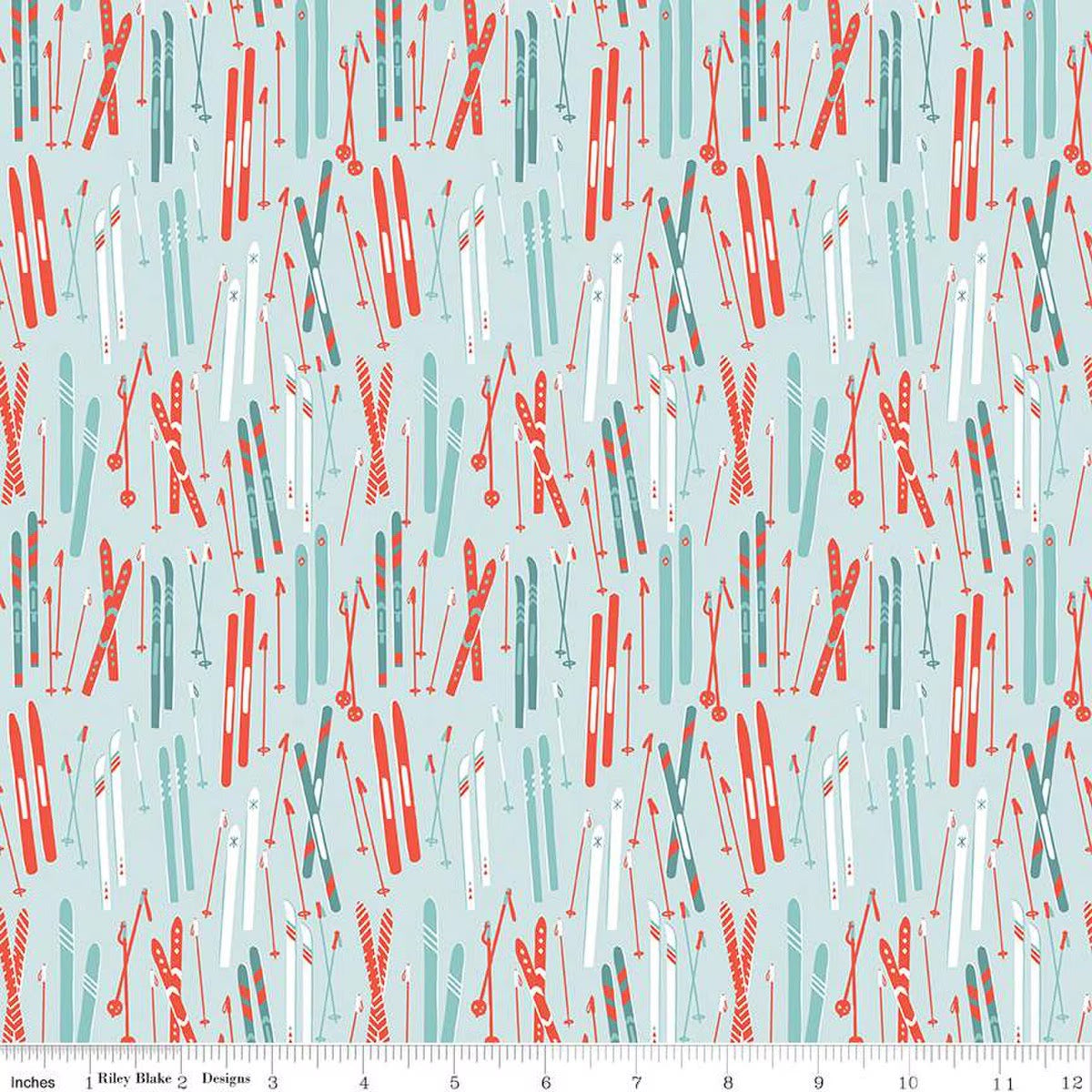 Ski Hill 5 inch squares fabric by Corinne Wells