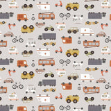 Spinning My Wheels fabric by Paint Love Studio for Dear Stella Designs by the yard STELLA-DLT3299 fog road trip novelty transportation travel
