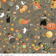 Spooky Main Tombstone fabric by Teresa Kogut for Riley Blake Designs by the yard C17570-TOMBSTONE Halloween witches pumpkins black cats folk art