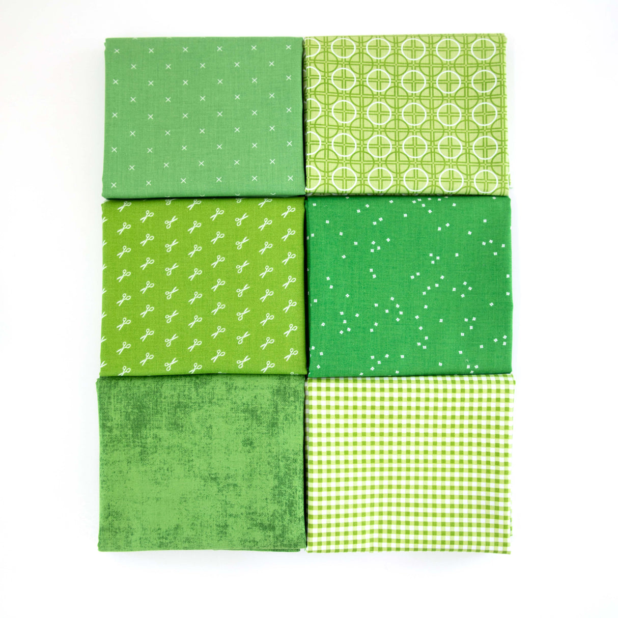Spring Green Curated Fabric Bundle Fat Quarters or Half Yards