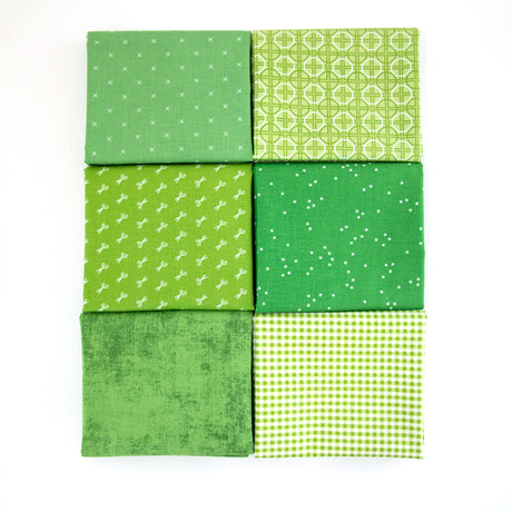 Spring Green Curated Fabric Bundle Fat Quarters or Half Yards