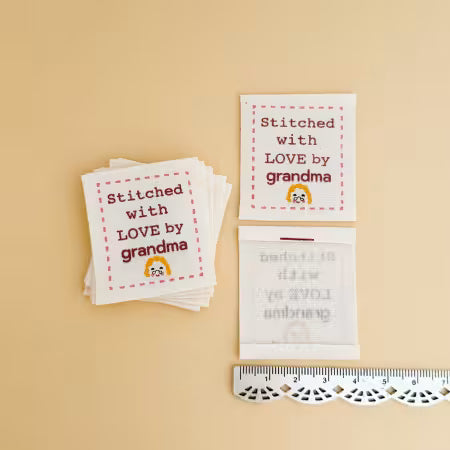 Stitched with love by Grandma Woven Quilt Labels Minki Kim #021