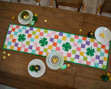 Kit de courtepointe prédécoupé pour chemin de table arc-en-ciel Shamrocks