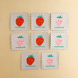 Scalloped Edge Strawberries Woven Quilt Labels Minki Kim #004