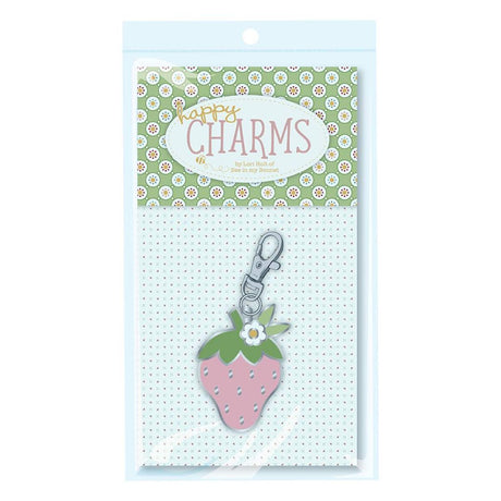 Pink Strawberry Happy Charm or Keychain