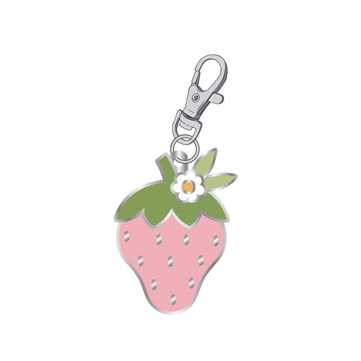 Pink Strawberry Happy Charm or Keychain
