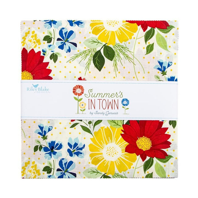 Summer's in Town 10 inch Square Layer Cake precut quilt fabric by Sandy Gervais for Riley Blake Designs