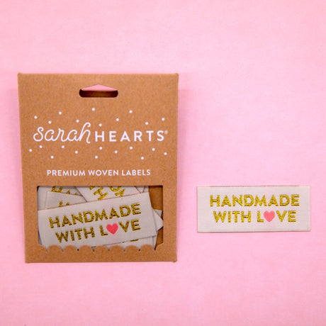 Étiquettes tissées pour courtepointe - Scintillantes, faites à la main avec amour